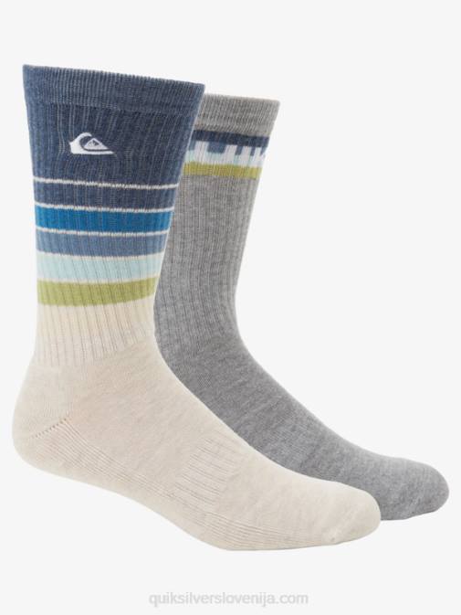 Quiksilver PJ4H1091 moški slonokoščena vresa 2 paketa vsakodnevnih napihnjenih nogavic