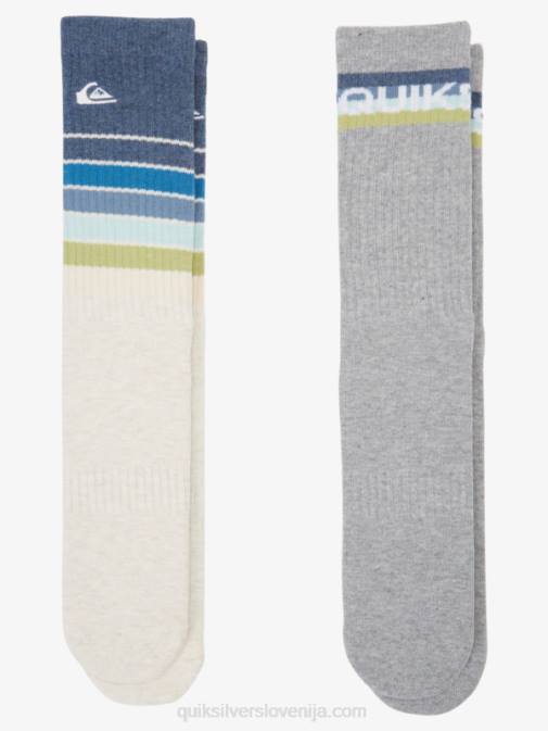 Quiksilver PJ4H1091 moški slonokoščena vresa 2 paketa vsakodnevnih napihnjenih nogavic