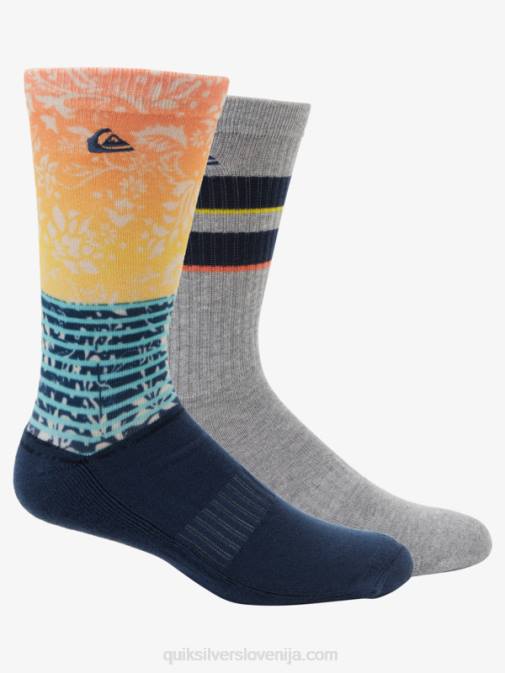 Quiksilver PJ4H1142 moški mornarica 2 paketa žakardnih nogavic