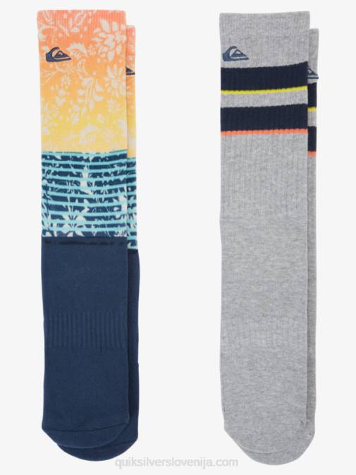 Quiksilver PJ4H1142 moški mornarica 2 paketa žakardnih nogavic