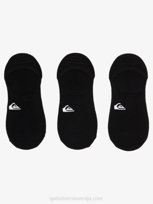 Quiksilver PJ4H777 moški Črna 3 paketi podložnih nogavic no show