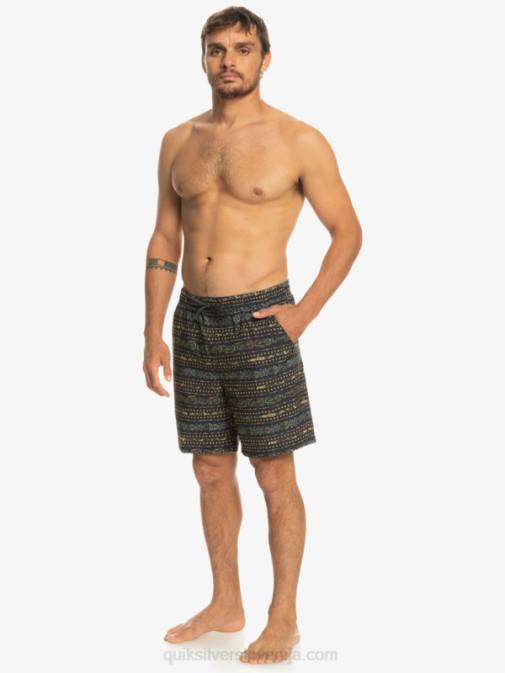 Quiksilver PJ4H102 moški Črna taxer print 18 amphibian boardshorts