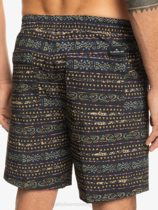 Quiksilver PJ4H102 moški Črna taxer print 18 amphibian boardshorts
