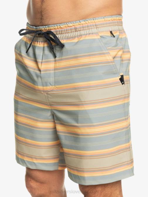 Quiksilver PJ4H104 moški plaza taupe surf days stripe taxer print 18 amphibian boardshorts