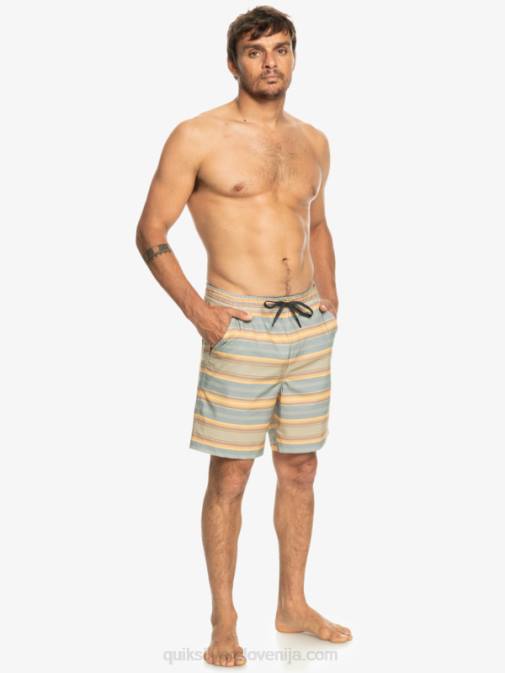 Quiksilver PJ4H104 moški plaza taupe surf days stripe taxer print 18 amphibian boardshorts