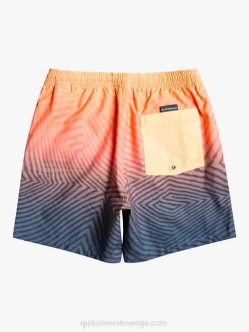 Quiksilver PJ4H1179 moški polnočna mornarica vsakdanji izkrivljeni logotip 17 volejev