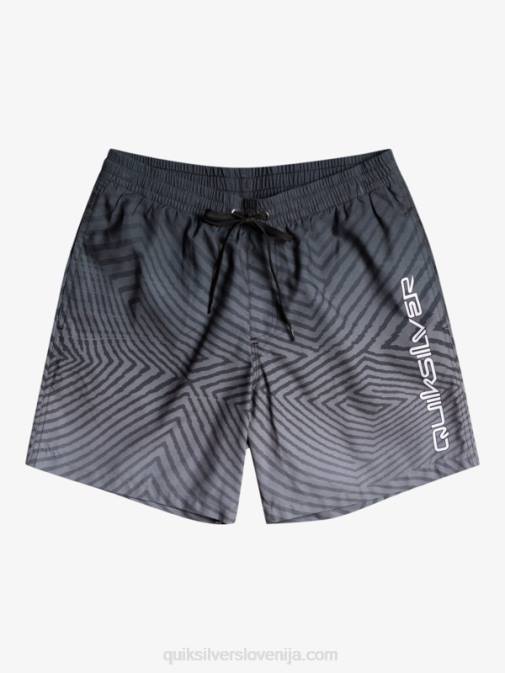 Quiksilver PJ4H1180 moški Črna vsakdanji izkrivljeni logotip 17 volejev