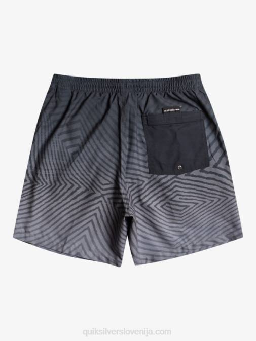 Quiksilver PJ4H1180 moški Črna vsakdanji izkrivljeni logotip 17 volejev