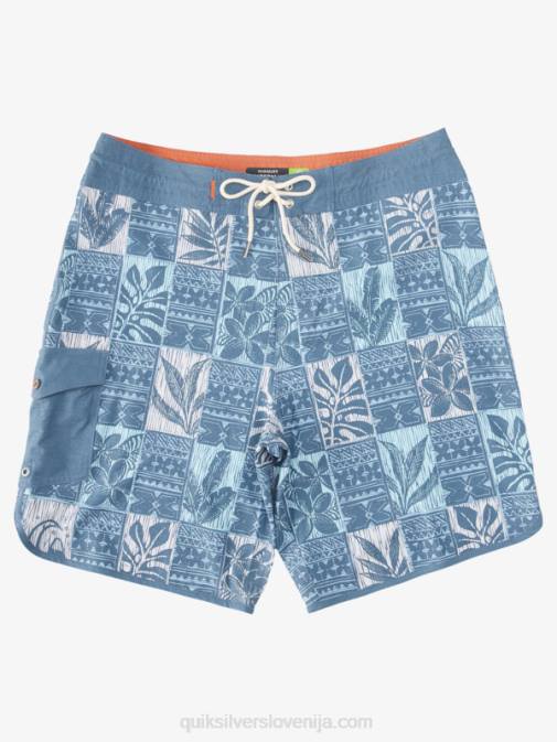 Quiksilver PJ4H1298 moški praporščak modri listi bs waterman leaf boxes scallop 20 boardshorts