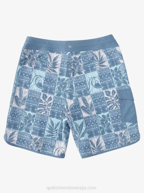 Quiksilver PJ4H1298 moški praporščak modri listi bs waterman leaf boxes scallop 20 boardshorts