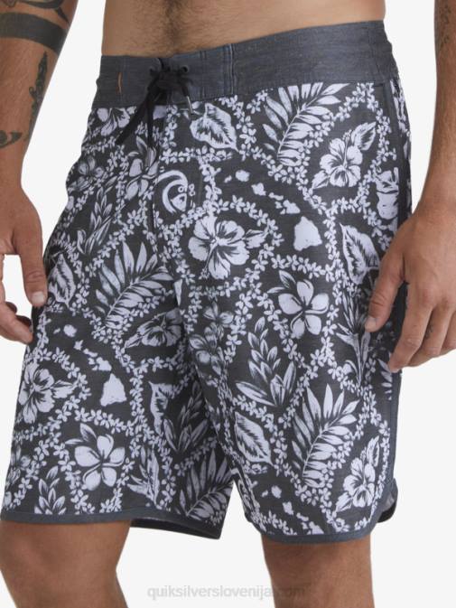 Quiksilver PJ4H1417 moški črni prihod lei vodnar ob prihodu lei 20 scallop deske kratke hlače