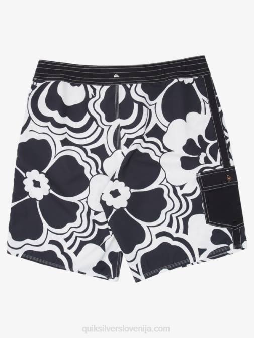 Quiksilver PJ4H1436 moški črni povratek kratke hlače za desko waterman throwback print 19