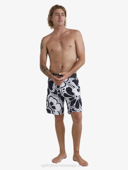 Quiksilver PJ4H1436 moški črni povratek kratke hlače za desko waterman throwback print 19