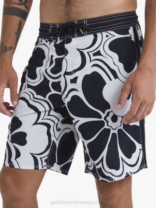 Quiksilver PJ4H1436 moški črni povratek kratke hlače za desko waterman throwback print 19