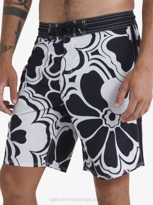 Quiksilver PJ4H1436 moški črni povratek kratke hlače za desko waterman throwback print 19