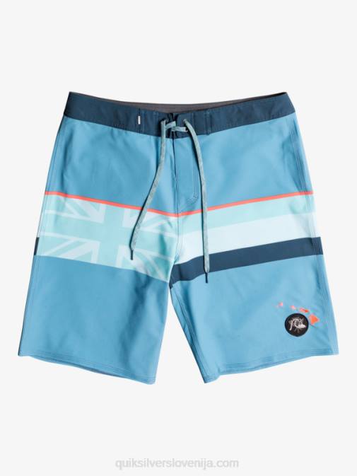 Quiksilver PJ4H1604 moški delph modra surfsilk faded stripe 20 kratke hlače za desko