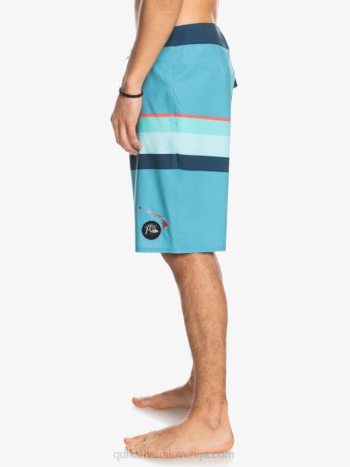 Quiksilver PJ4H1604 moški delph modra surfsilk faded stripe 20 kratke hlače za desko