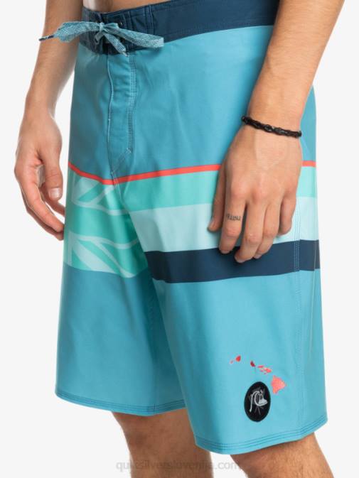 Quiksilver PJ4H1604 moški delph modra surfsilk faded stripe 20 kratke hlače za desko