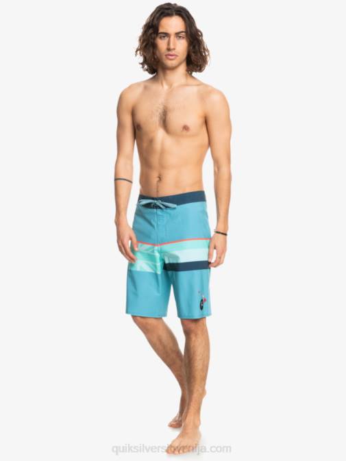 Quiksilver PJ4H1604 moški delph modra surfsilk faded stripe 20 kratke hlače za desko