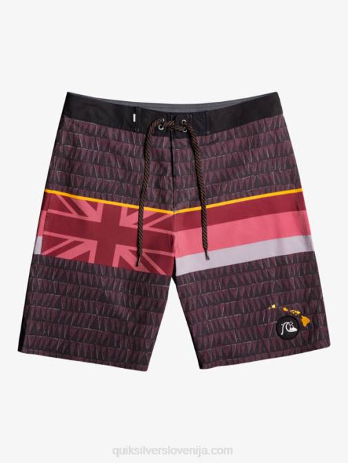 Quiksilver PJ4H1605 moški rubinasto vino surfsilk faded stripe 20 kratke hlače za desko
