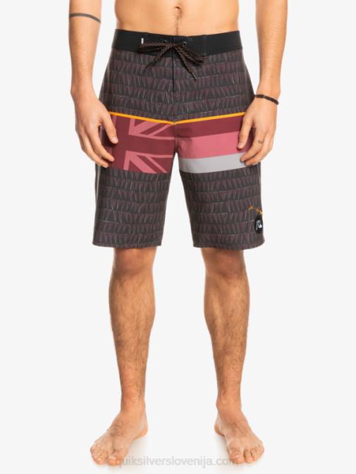 Quiksilver PJ4H1605 moški rubinasto vino surfsilk faded stripe 20 kratke hlače za desko