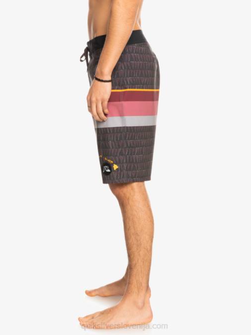 Quiksilver PJ4H1605 moški rubinasto vino surfsilk faded stripe 20 kratke hlače za desko