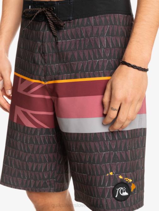 Quiksilver PJ4H1605 moški rubinasto vino surfsilk faded stripe 20 kratke hlače za desko