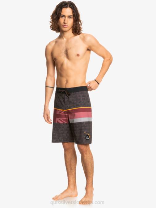 Quiksilver PJ4H1605 moški rubinasto vino surfsilk faded stripe 20 kratke hlače za desko