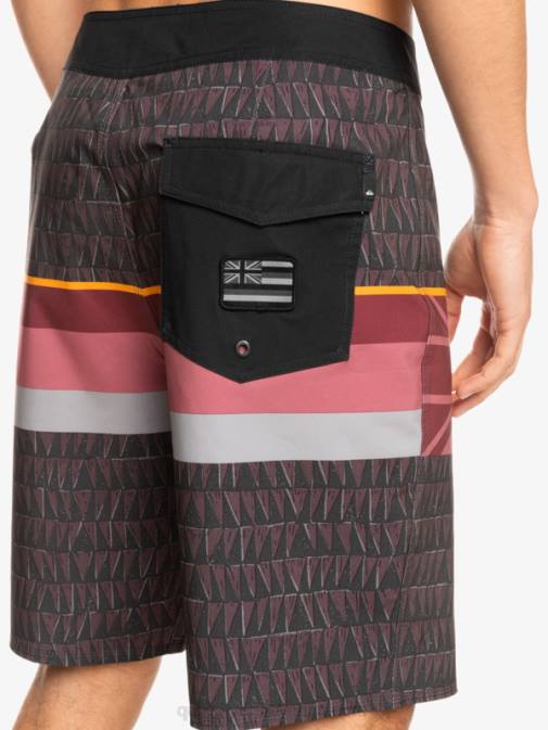 Quiksilver PJ4H1605 moški rubinasto vino surfsilk faded stripe 20 kratke hlače za desko