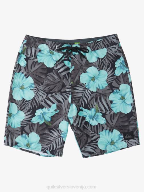 Quiksilver PJ4H1683 moški črna d cvetlična vsakdanje klasične cvetlične kratke hlače 20