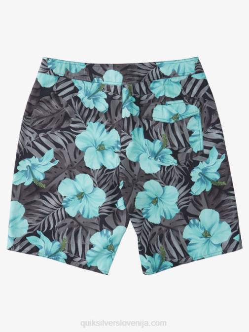 Quiksilver PJ4H1683 moški črna d cvetlična vsakdanje klasične cvetlične kratke hlače 20