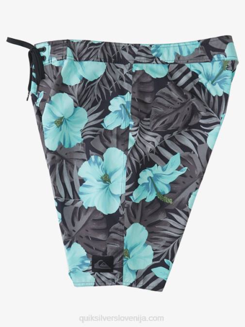 Quiksilver PJ4H1683 moški črna d cvetlična vsakdanje klasične cvetlične kratke hlače 20