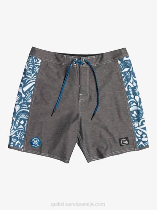 Quiksilver PJ4H1823 moški javier mendizabal - črn originalne kratke hlače iz konoplje iz praznega platna 18