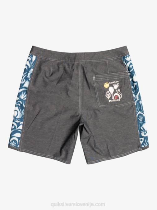 Quiksilver PJ4H1823 moški javier mendizabal - črn originalne kratke hlače iz konoplje iz praznega platna 18