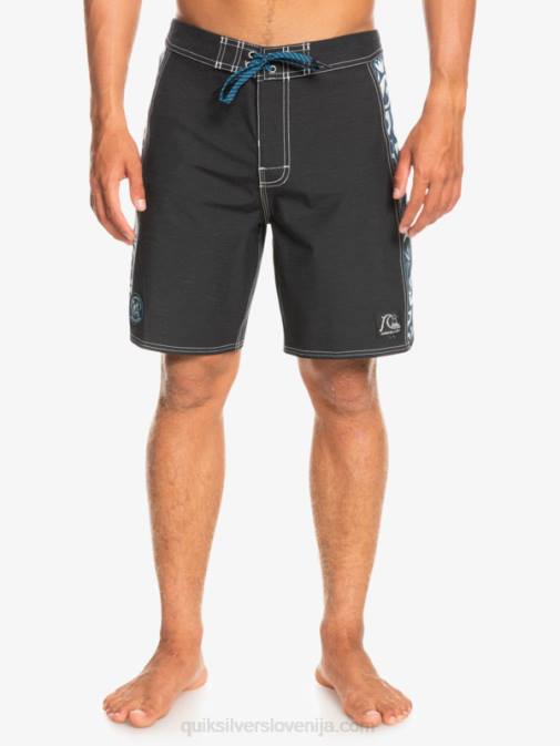 Quiksilver PJ4H1823 moški javier mendizabal - črn originalne kratke hlače iz konoplje iz praznega platna 18