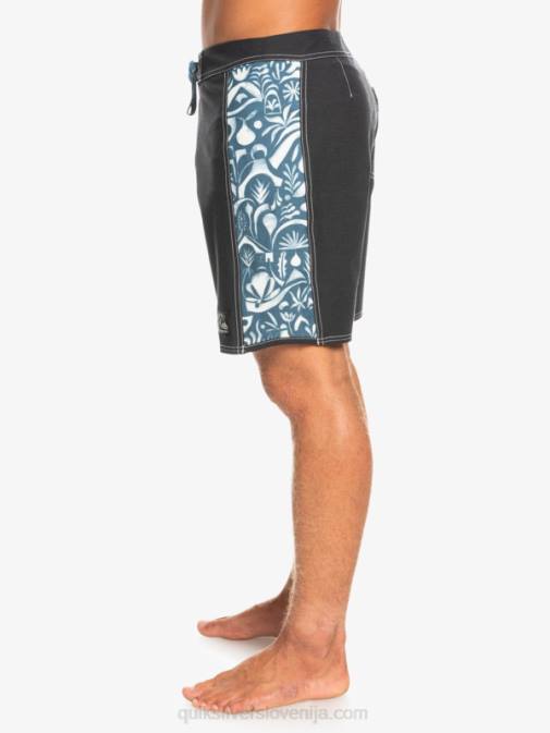 Quiksilver PJ4H1823 moški javier mendizabal - črn originalne kratke hlače iz konoplje iz praznega platna 18