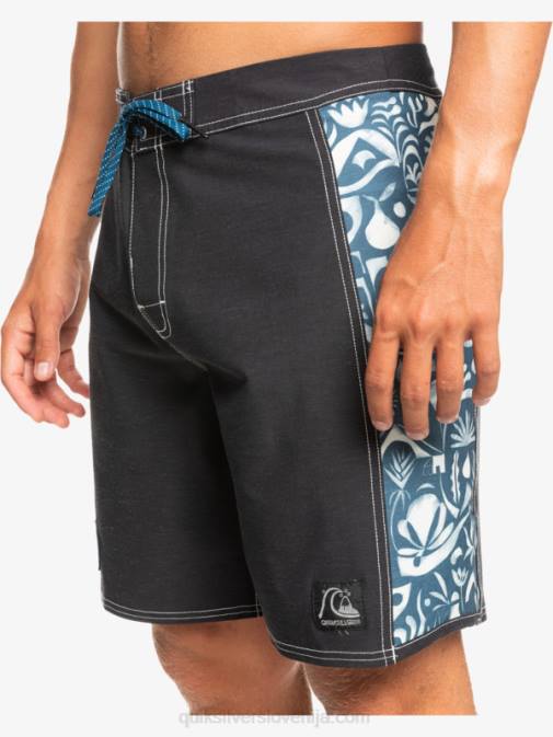 Quiksilver PJ4H1823 moški javier mendizabal - črn originalne kratke hlače iz konoplje iz praznega platna 18