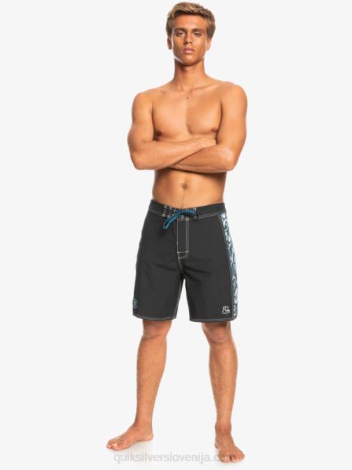 Quiksilver PJ4H1823 moški javier mendizabal - črn originalne kratke hlače iz konoplje iz praznega platna 18