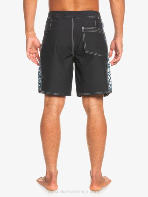 Quiksilver PJ4H1823 moški javier mendizabal - črn originalne kratke hlače iz konoplje iz praznega platna 18