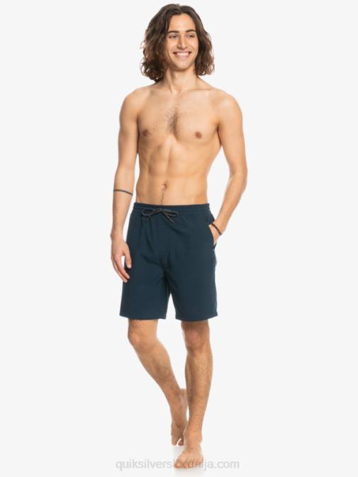 Quiksilver PJ4H349 moški mornarsko modri blazer oceanske elastične kratke hlače 18 dvoživk