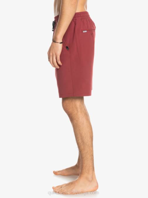 Quiksilver PJ4H350 moški rubinasto vino oceanske elastične kratke hlače 18 dvoživk