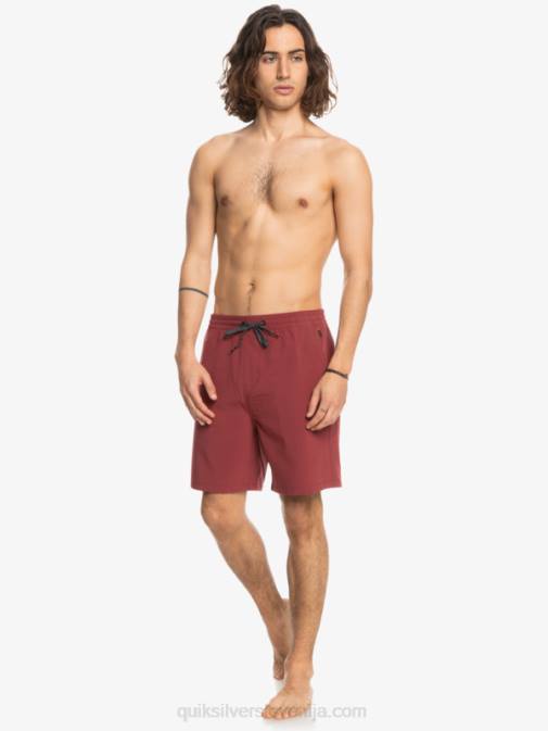 Quiksilver PJ4H350 moški rubinasto vino oceanske elastične kratke hlače 18 dvoživk