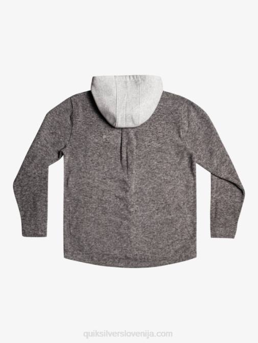 Quiksilver PJ4H1472 moški temno sivo vresje super napihnjena jakna iz flisa s kapuco in zadrgo