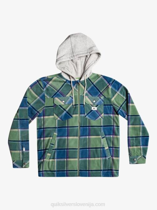 Quiksilver PJ4H1473 moški provansalski pladenj iz flanele super napihnjena jakna iz flisa s kapuco in zadrgo