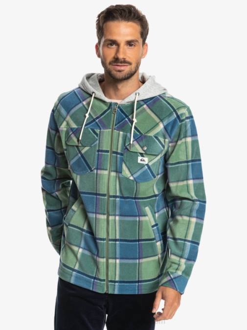 Quiksilver PJ4H1473 moški provansalski pladenj iz flanele super napihnjena jakna iz flisa s kapuco in zadrgo