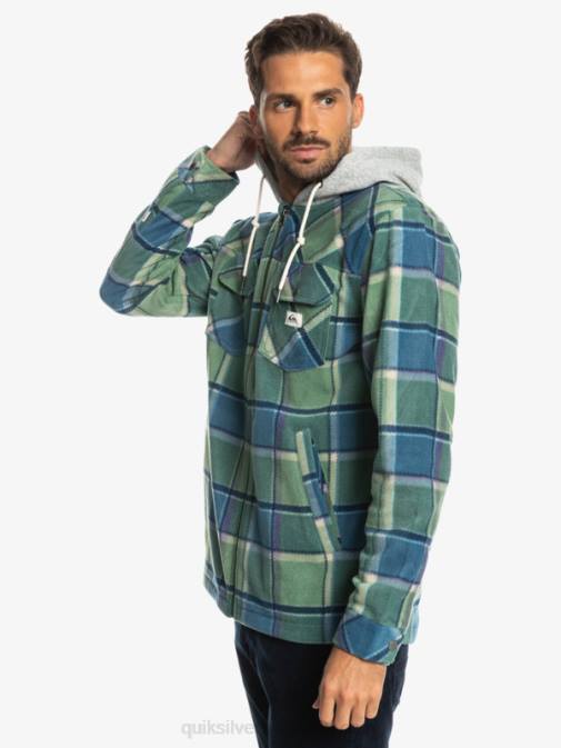 Quiksilver PJ4H1473 moški provansalski pladenj iz flanele super napihnjena jakna iz flisa s kapuco in zadrgo