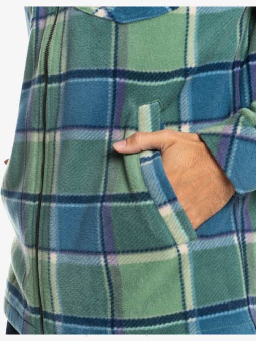 Quiksilver PJ4H1473 moški provansalski pladenj iz flanele super napihnjena jakna iz flisa s kapuco in zadrgo