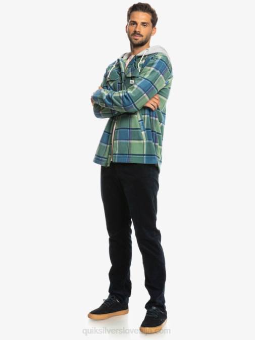 Quiksilver PJ4H1473 moški provansalski pladenj iz flanele super napihnjena jakna iz flisa s kapuco in zadrgo