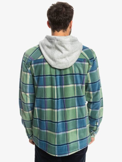 Quiksilver PJ4H1473 moški provansalski pladenj iz flanele super napihnjena jakna iz flisa s kapuco in zadrgo