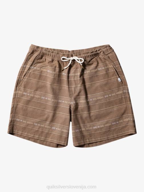 Quiksilver PJ4H421 moški olivno siv mini žakard žakard kratke hlače taxer